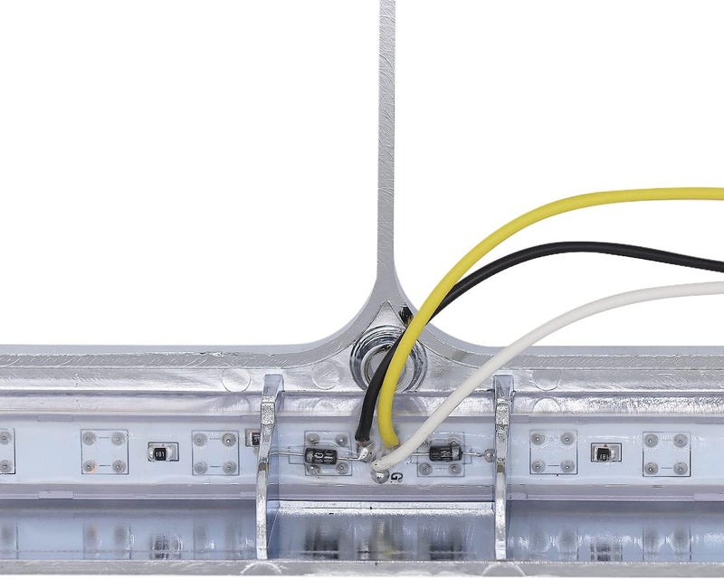 LEAVAN 2x Chrome Headlight Bezels 12" Amber LED Light with Visor 4x6 Light Strip Replacement for Kenworth T400 T600 T800 W900B W900L Peterbilt 378 379 Western Star 4900 Trucks (Clear Lens+Amber LED) - Image 4